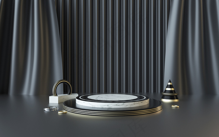 C4D电商场景模型渲染背景