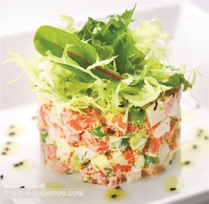 三文鱼鱼子生菜沙拉