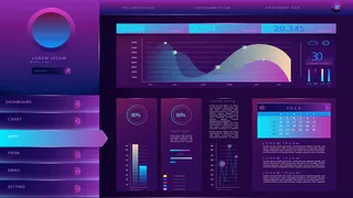 可视化大数据科技网页后台管理图表软件AI界面PSD模版素材源文件