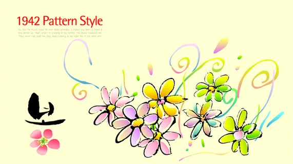 韩国风格花纹背景矢量素材手绘花纹背景底纹花边装饰