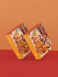 国潮风中式文创礼物盒智能样机