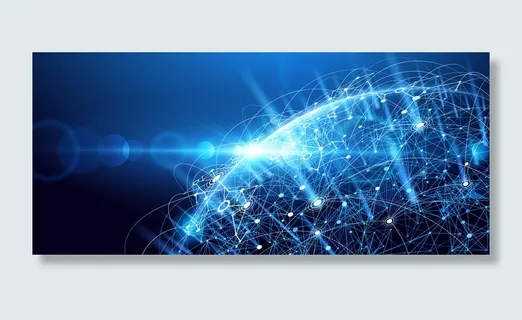 蓝色简约高端科技商务背景高清图片