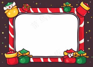 圣诞节装饰边框圣诞老人卡通插画背景