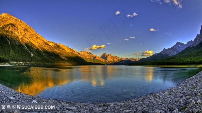 湖畔美景风景画壁纸