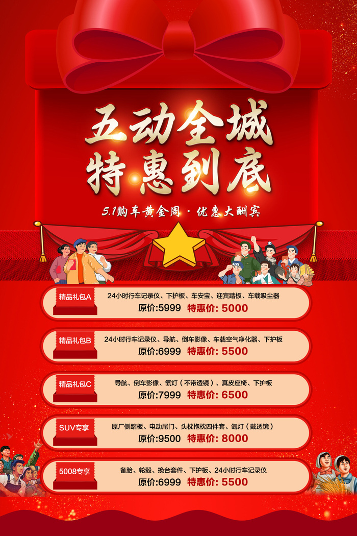 五一劳动节购车大促销psd模版下载