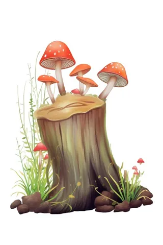 植物蘑菇动物元素