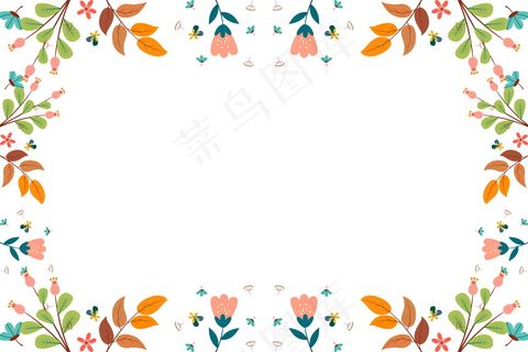可爱卡通植物边框背景图片