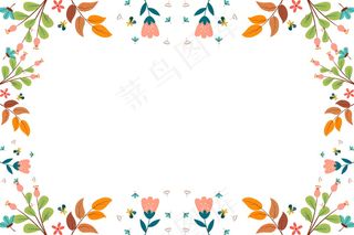 可爱卡通植物边框背景图片