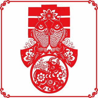 春节剪纸 剪纸风元素