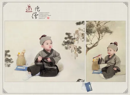 儿童工笔画PSD模板道德经-001