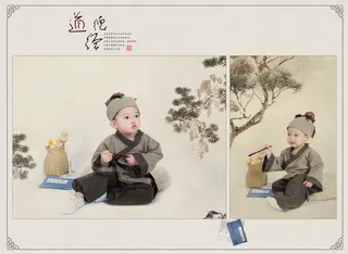 儿童工笔画PSD模板道德经-001