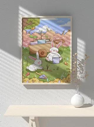 绿色创意公益植树节卡通312保护环境宣传插画