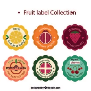 免抠创意水果标签