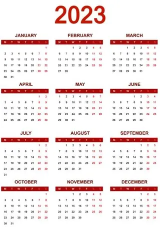 2023 年日历 PNG免抠