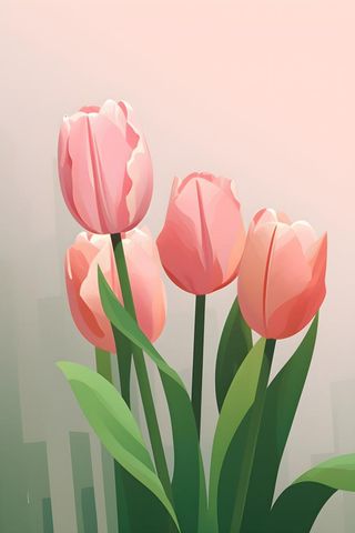 唯美淡雅清新郁金香背景