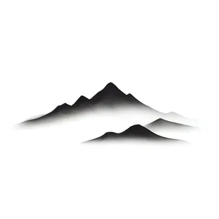 远处的山峰水墨风格png免抠