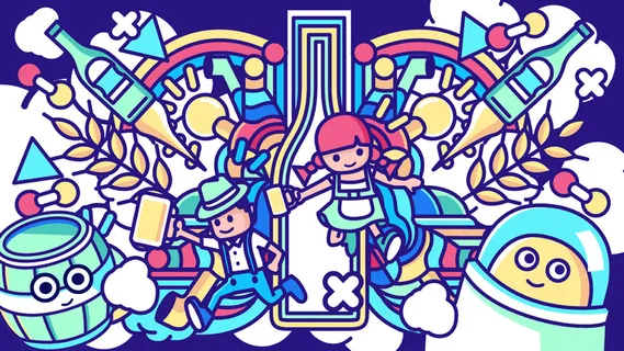 卡通涂鸦街头彩色墙绘壁纸插画儿童创意嘻哈漫画图集AI素材