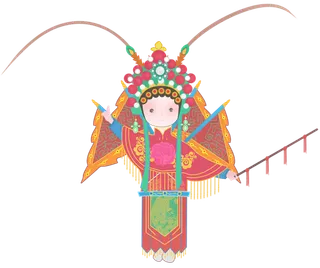 卡通京剧戏剧人物脸谱插画PNG图片 国潮中国风Q版戏剧人物PS素材