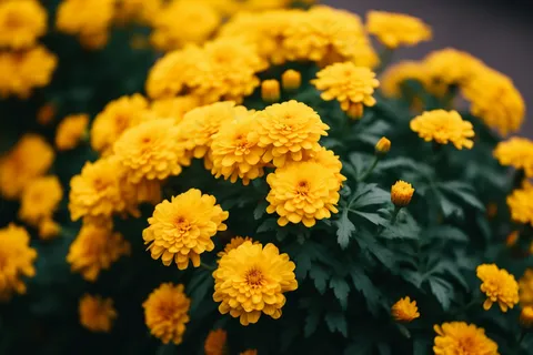 万寿菊菊花花丛摄影图