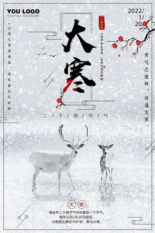 中国风 二十四节气之大寒创意海报