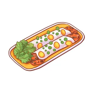 卡通美食扁平插画元素