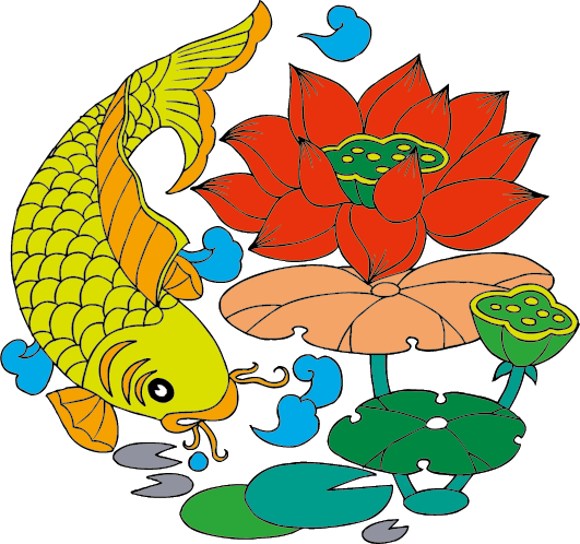 中国吉祥图免扣元素矢量图荷花