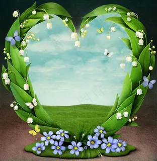 绿色安心植物中的自然风景高清图片