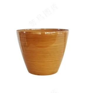 棕黄色复古花盆