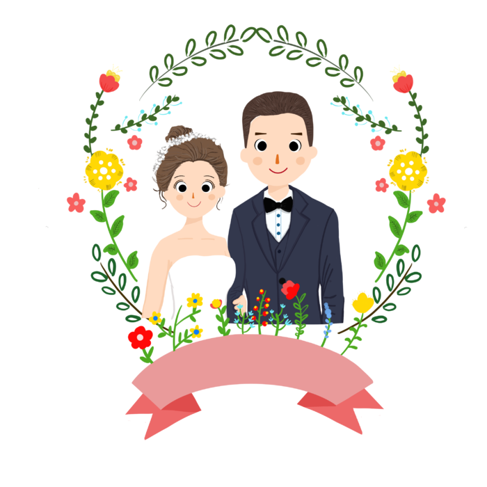 婚纱卡通人物婚礼白纱结婚婚纱摄影手绘