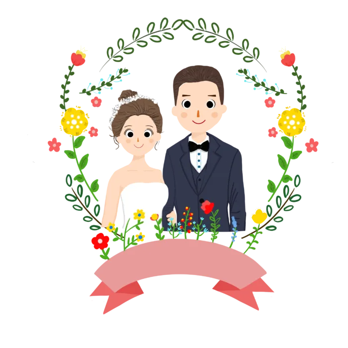 婚纱卡通人物婚礼白纱结婚婚纱摄影手绘