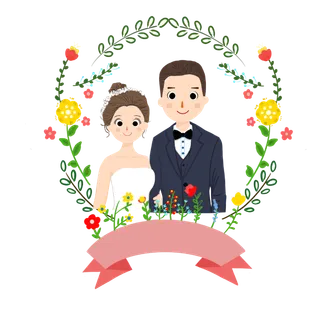 婚纱卡通人物婚礼白纱结婚婚纱摄影手绘