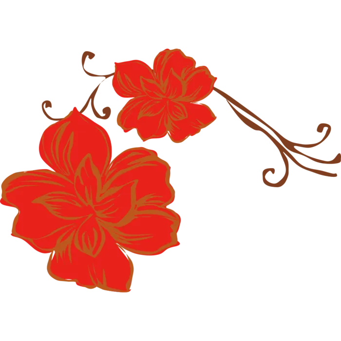 红色栀子花免扣装饰