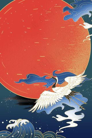 复古手绘国潮风背景中式海报