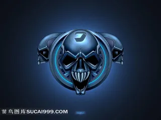 科技骷髅头壁纸素材
