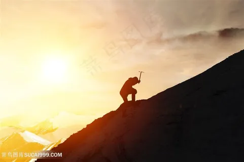 励志登山海报背景图