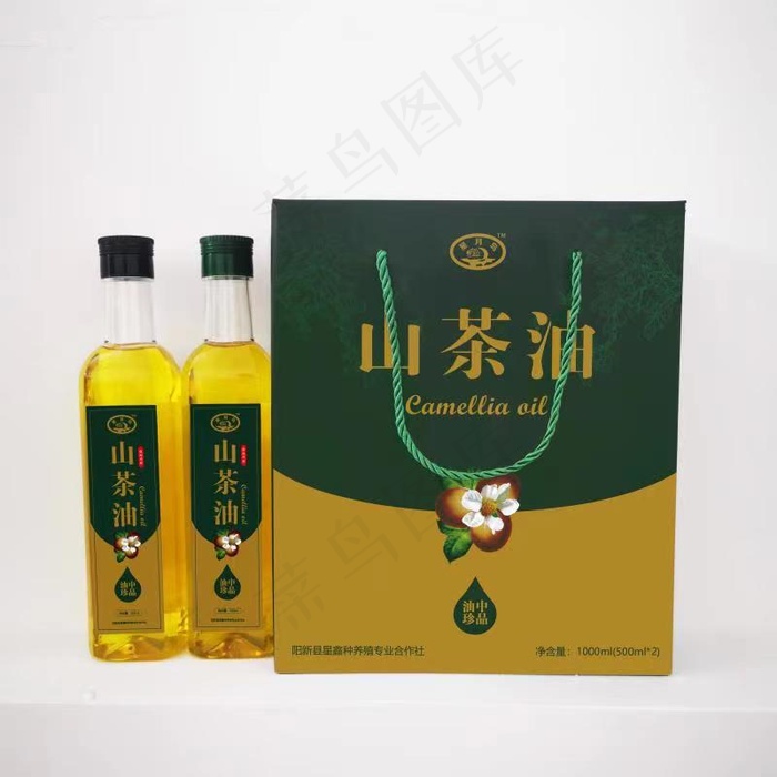 山茶油瓶身贴cdr矢量模版下载