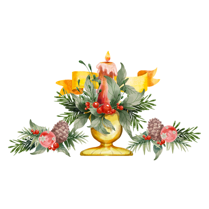 圣诞水彩蜡烛节日礼品
