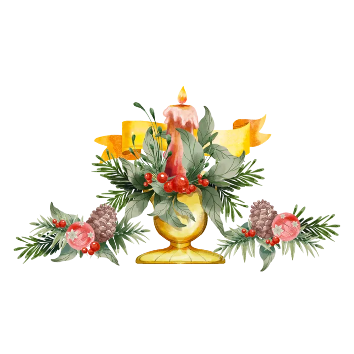 圣诞水彩蜡烛节日礼品