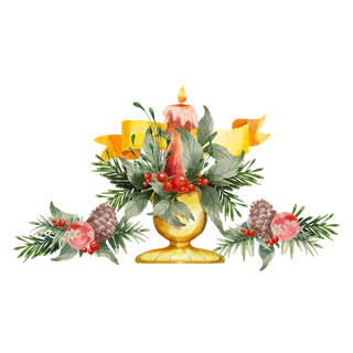 圣诞水彩蜡烛节日礼品