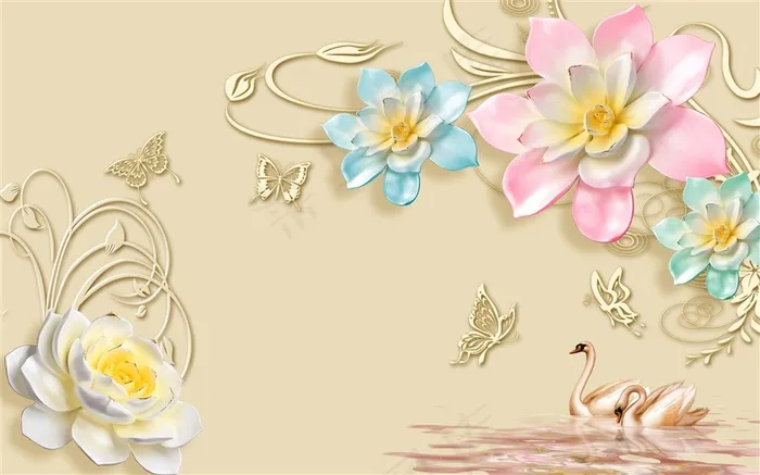 玉兰花背景墙