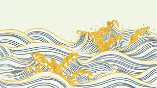 中国风鎏金浪花波浪矢量