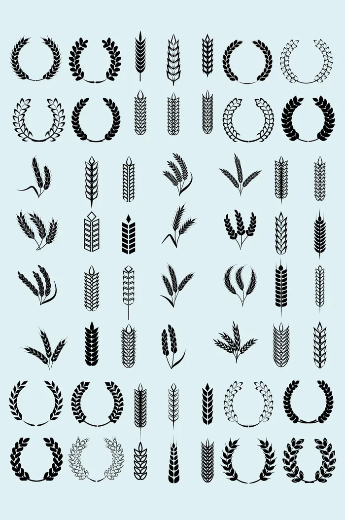 矢量麦子麦穗
