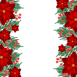 圣诞一品红花卉边框