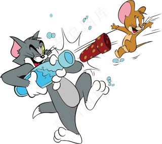 彩色动漫猫和老鼠图片
