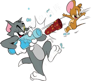 彩色动漫猫和老鼠图片