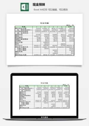 现金预算excel模板