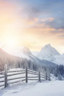 意境冬季雪景山脉背景 意境冬季雪景山脉背景