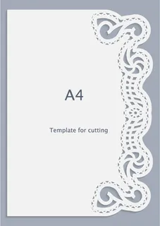 矢量A4纸花边装饰贺卡