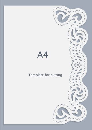 矢量A4纸花边装饰贺卡