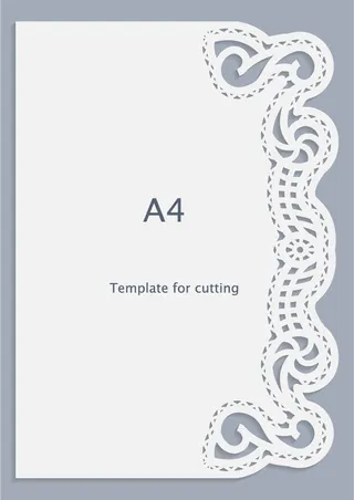 矢量A4纸花边装饰贺卡